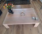 Salon + hoektafel in eiken olie white wash,  aluminium strip, Ophalen, 50 tot 100 cm, Zo goed als nieuw, Minder dan 50 cm