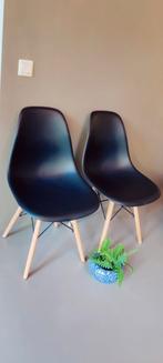 2 nette zwarte kuipstoelen eetkamerstoelen beuken poten ppst, Twee, Zwart, Zo goed als nieuw, Modern