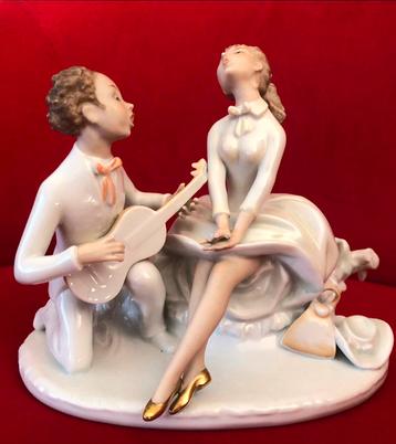 Wallendorf Beeldje uniek Zingend Paartje Kerst Sfeer️ beschikbaar voor biedingen