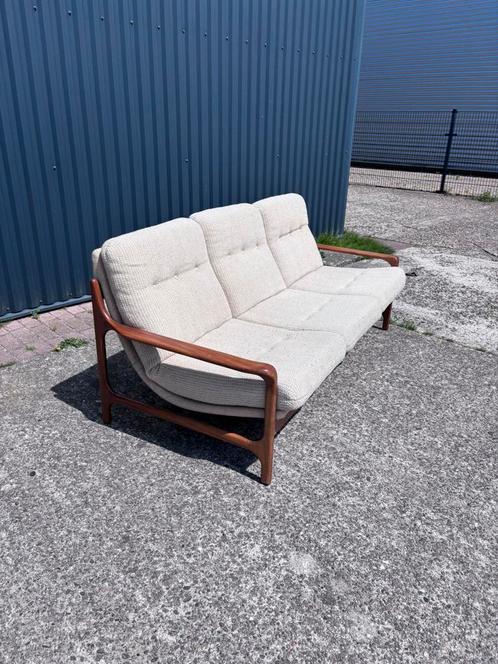 Vintage bank teak design, Huis en Inrichting, Banken | Bankstellen, Gebruikt, Driepersoons, 150 tot 200 cm, 75 tot 100 cm, Ophalen