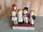 Vintage beeldje Kerstmis. Zingende kinderen. Porselein., Antiek en Kunst, Curiosa en Brocante, Ophalen of Verzenden