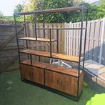 Industriele mango houten kast 200x220, Ophalen, Gebruikt, 150 tot 200 cm, 25 tot 50 cm