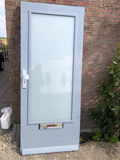 |hardhouten voordeur| buitendeur| dubbelglas|209X87|, Doe-het-zelf en Verbouw, Deuren en Horren, Gebruikt, Buitendeur, 200 tot 215 cm