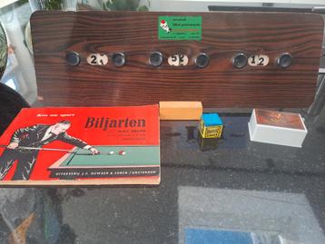 Vintage Biljart Scorebord met Boekje beschikbaar voor biedingen