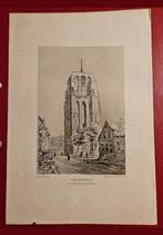 Gravure de Oldehove toren in Leeuwarden, Antiek en Kunst, Ophalen of Verzenden