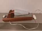 Vintage teak houten muurlamp 1950s, Ophalen of Verzenden, Gebruikt, Glas, Vintage design 1950s