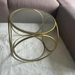 Glazen tafel, geborsteld goud, 40x40x40cm, Ophalen, Minder dan 45 cm, Minder dan 55 cm, Rond