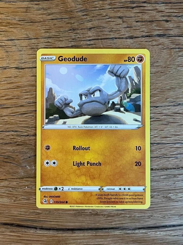 Geodude 135/264 - Fusion Strike FST - Pokemon Kaart, Hobby en Vrije tijd, Verzamelkaartspellen | Pokémon, Nieuw, Losse kaart, Ophalen of Verzenden