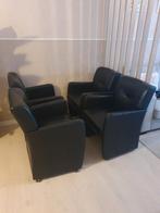 Vier Luxe Leren Eetkamerstoelen, Huis en Inrichting, Stoelen, Leer, Ophalen of Verzenden, Zo goed als nieuw, Vier