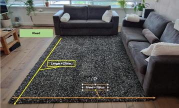 Zwart geëmailleerd vloerkleed, hoge dichte pol (270x200cm) beschikbaar voor biedingen