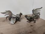 Bronzen 'kemphanen' beelden - set van 2, Ophalen of Verzenden, Brons