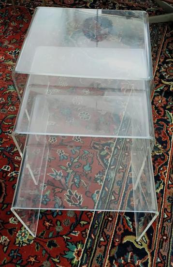 vintage mimiset nest bijzettafels plexiglas retro design beschikbaar voor biedingen