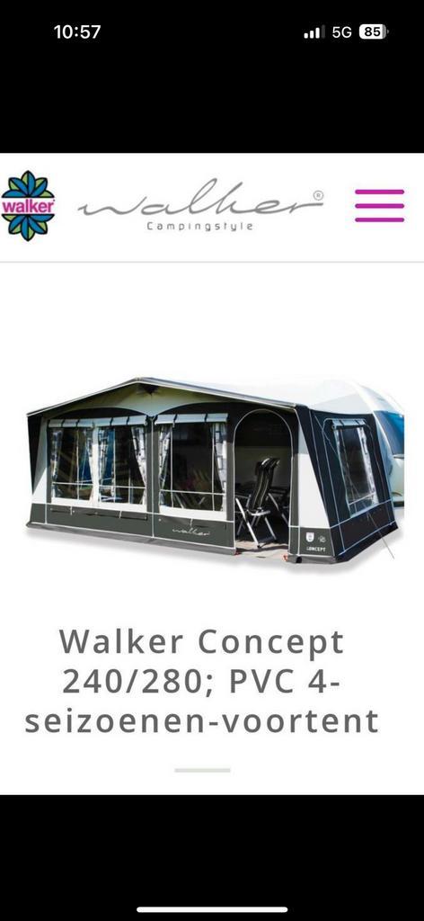 Walker concept 280 met bijbehorende Castel luifel, Caravans en Kamperen, Voortenten en Luifels, Gebruikt, Walker Campingstyle