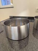 2 rvs BLOEMBAKKEN, Rond, Ophalen of Verzenden, Metaal, Binnen