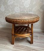 Rotan salontafel met glasplaat, Huis en Inrichting, Tafels | Salontafels, Ophalen, Overige materialen, 50 tot 100 cm, 50 tot 75 cm