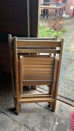 6 x houten nostalgische retro opklapstoelen, Tuin en Terras, Tuinstoelen, Ophalen, Gebruikt, Hout