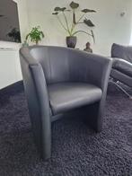Set van 6 leren eetkamerstoelen, Ophalen, Zwart, Leer, Zo goed als nieuw