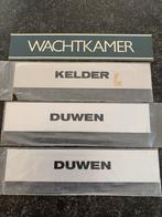 4 deurbordjes wachtkamer duwen kelder, Huis en Inrichting, Woonaccessoires | Tekstborden en Spreuken, Nieuw, Ophalen of Verzenden