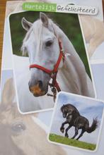 hartelijk gefeliciteerd - foto collage van paarden, Verzamelen, Ansichtkaarten | Themakaarten, Gelopen, Voertuig, Verzenden, 1980 tot heden