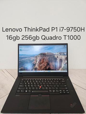 Zeer netjes: Lenovo ThinkPad P1 i7-9750H 16gb 256gb T1000  beschikbaar voor biedingen