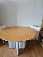 Houten design tafel met/zonder stoelen, Huis en Inrichting, Ophalen, 50 tot 100 cm, Zo goed als nieuw, Vijf personen of meer
