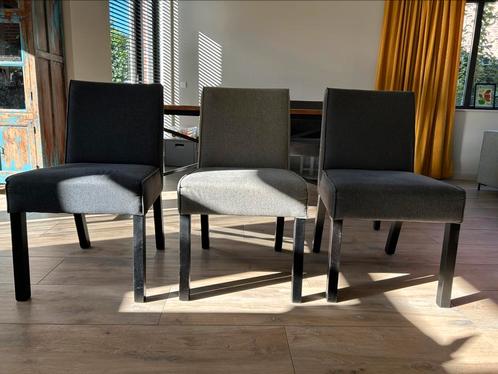 Eetkamer stoelen 3x / eventueel met rest inboedel, Huis en Inrichting, Stoelen, Grijs, Ophalen