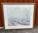 A. Buikema werk print litho ingelijst goudkleurig lijst, Antiek en Kunst, Ophalen