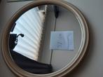 Spiegel, badkamerspiegel 37 cm beige rand. Als nieuw., Huis en Inrichting, Minder dan 50 cm, Rond, Ophalen of Verzenden, Zo goed als nieuw