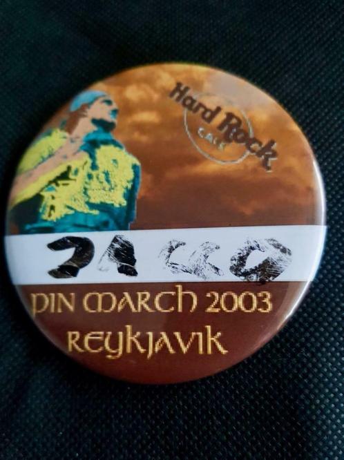 grote Hard rock cafe button Pin March Reykavik 2003, Verzamelen, Muziek, Artiesten en Beroemdheden, Zo goed als nieuw, Overige typen