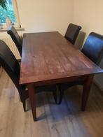 Eettafel + 4 stoelen, Huis en Inrichting, Tafels | Eettafels, Ophalen, Gebruikt, 50 tot 100 cm, 150 tot 200 cm