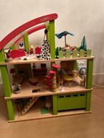 Leuk houten poppenhuis met meubels, Kinderen en Baby's, Speelgoed | Poppenhuizen, Ophalen, Gebruikt, Poppenhuis