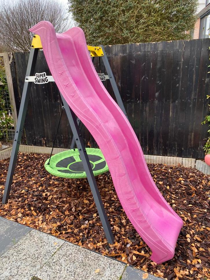 Glijbaan roze fuchsia (los) jungle gym speelhuis, Kinderen en Baby's, Speelgoed | Buiten | Speeltoestellen, Zo goed als nieuw