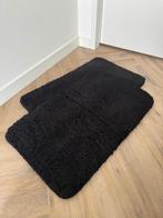 Nieuw 2 zwart teddy vloermat vloerdoek badkamer douche 50x80, Ophalen of Verzenden, Nieuw, Zwart, Overige typen