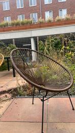 2 lekker zittemde tuinstoelen bruin en geel, Tuin en Terras, Ophalen, Zo goed als nieuw, Kunststof