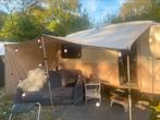 Retro luifel beige met peesband 5mm en extra zijluifel, Caravans en Kamperen, Ophalen of Verzenden