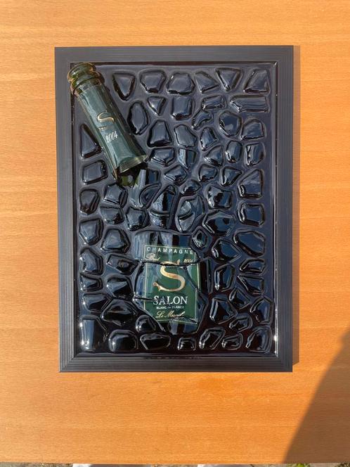 Luxe Epoxy Kunstwerk met Salon Champagne Fles 2004, Antiek en Kunst, Kunst | Schilderijen | Abstract, Ophalen of Verzenden