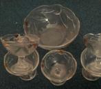 Luminart Glazen 5 x  + bowl, Antiek en Kunst, Antiek | Glas en Kristal, Ophalen of Verzenden