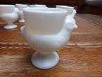 7 vintage eierdopjes van opaline, kip – France, Antiek en Kunst, Ophalen of Verzenden