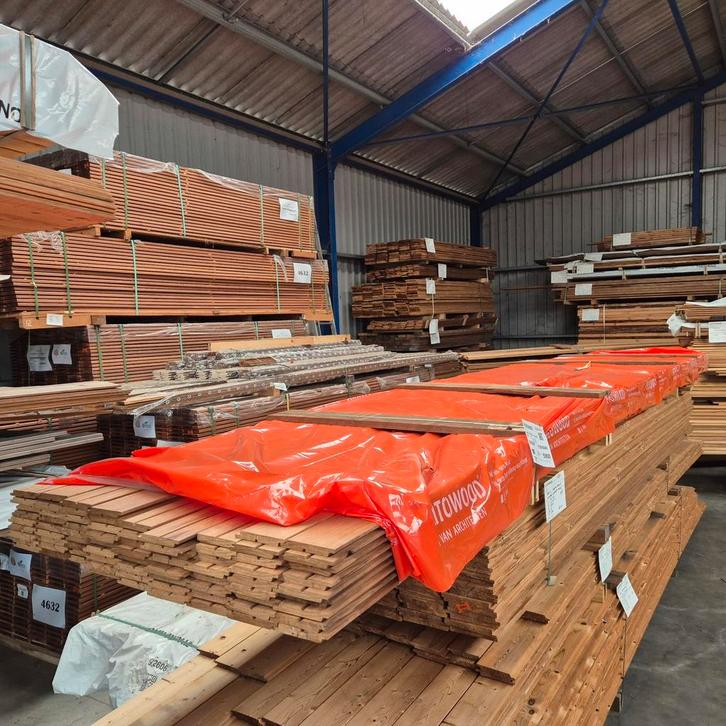 Partij b keus gevingerlast frake dubbel rhombus, Doe-het-zelf en Verbouw, Hout en Planken, Nieuw, Plank, 300 cm of meer, Minder dan 25 mm