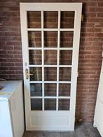 2 binnendeuren met glas 82x197 cm, Doe-het-zelf en Verbouw, Kozijnen en Schuifpuien, Gebruikt, Deurkozijn, 150 tot 225 cm, Inclusief glas