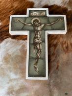 Vintage keramisch kruis met Jezus (INRI) – oude verzameling, Ophalen of Verzenden