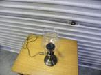 Tafellamp bronskleurig met glazen kapje, Huis en Inrichting, Lampen | Tafellampen, Ophalen of Verzenden