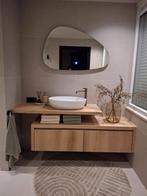 Massief Houten Badmeubel met Laden & Eiken Schap, Huis en Inrichting, Badkamer | Badkamermeubels, Nieuw, Minder dan 100 cm, Wastafelkast