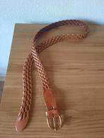 Vintage Cognac Bruine Leren Gevlochten Riem, Kleding | Dames, Riemen en Ceinturen, Echt leder, Heupriem, Ophalen of Verzenden