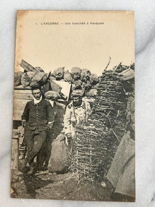 Wo1: ak loopgraaf Argonne Vauquois, Verzamelen, Militaria | Algemeen, Landmacht, Foto of Poster, Nederland, Ophalen of Verzenden