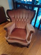 Vintage armstoelen met voetbankje, Ophalen, Gebruikt, Vintage, 75 tot 100 cm