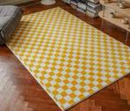 Geel geblokt tapijt vloerkleed blokken 200x140 gele wit blok, 100 tot 150 cm, Ophalen of Verzenden, H, H