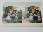 Stereokaart Kermis Kaartlezeres / Waarzegster, Ophalen of Verzenden, Voor 1920, Ongelopen, Ambachten of Beroep