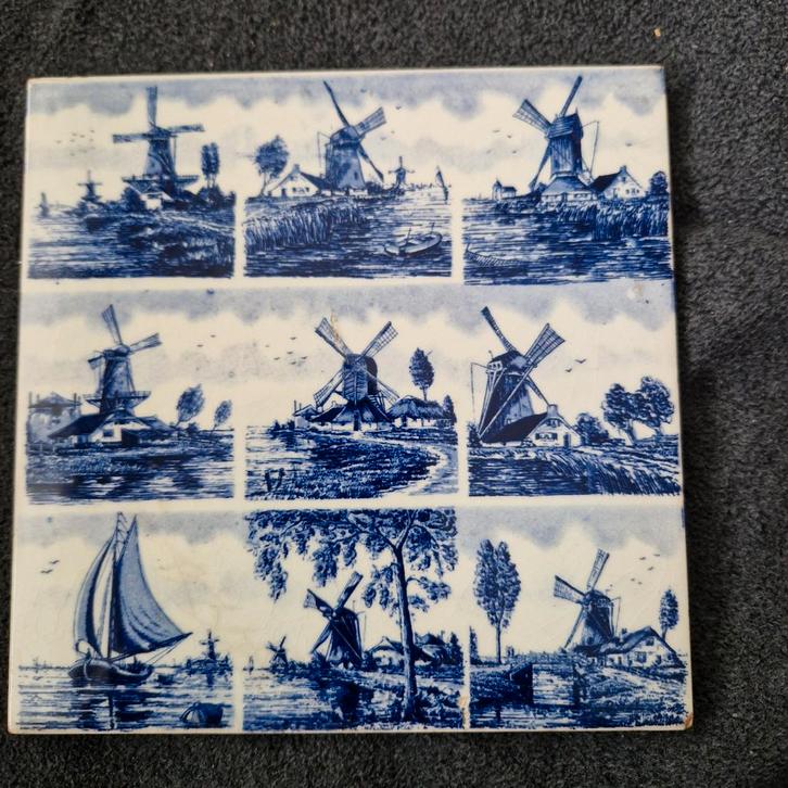 "Delfts Blauw" tegel met Molens, Antiek en Kunst, Antiek | Wandborden en Tegels, Ophalen