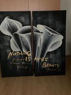 Tweeluik Schilderij met Bloemenmotief, Ophalen of Verzenden